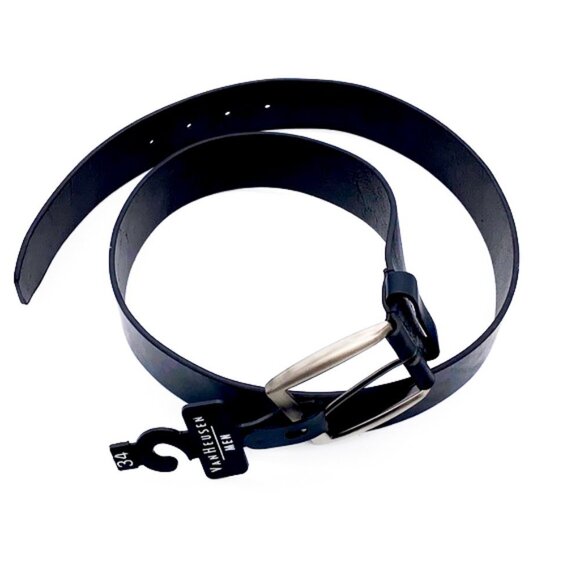 NEW Van Heusen Men's Black Leather Belt - Picture 1 of 2